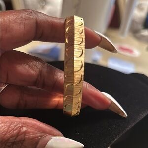 Monet Gold Textured Geometric Bracelet